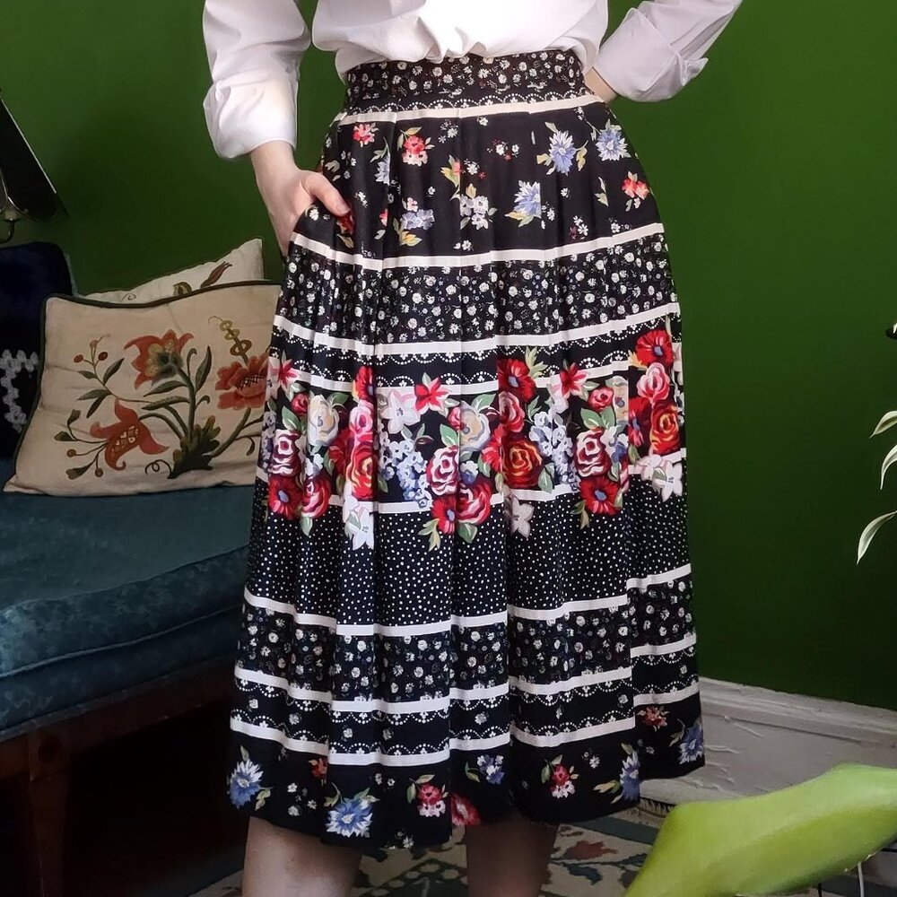 Vintage 80s Floral Skirt